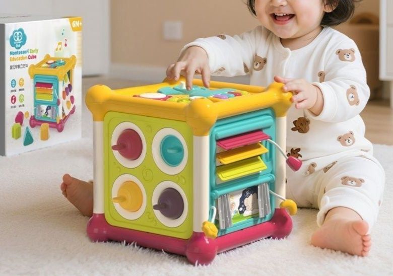 知育玩具 0歳からの六面体多機能知育ボックス