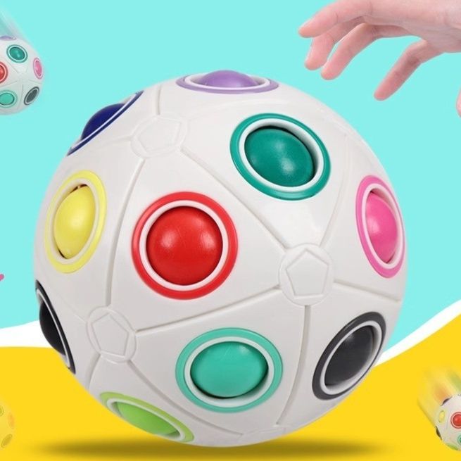 知育玩具 魔法の虹玉 球体パズルビー玉転がし知育玩具