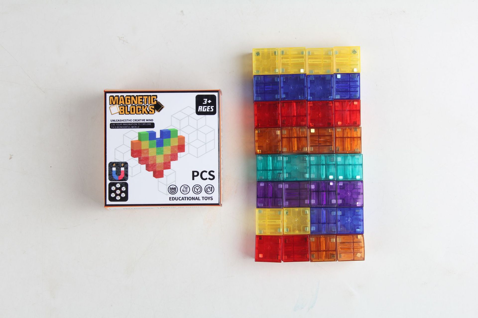 知育玩具 光る立体パズル マグビルド