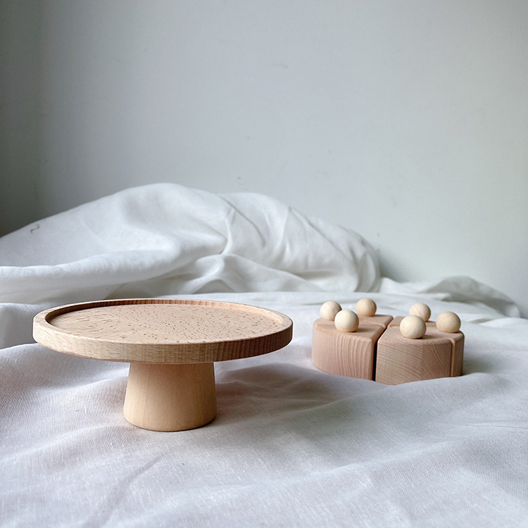 モンテッソーリ 木製原木ケーキ 誕生日おままごと知育玩具