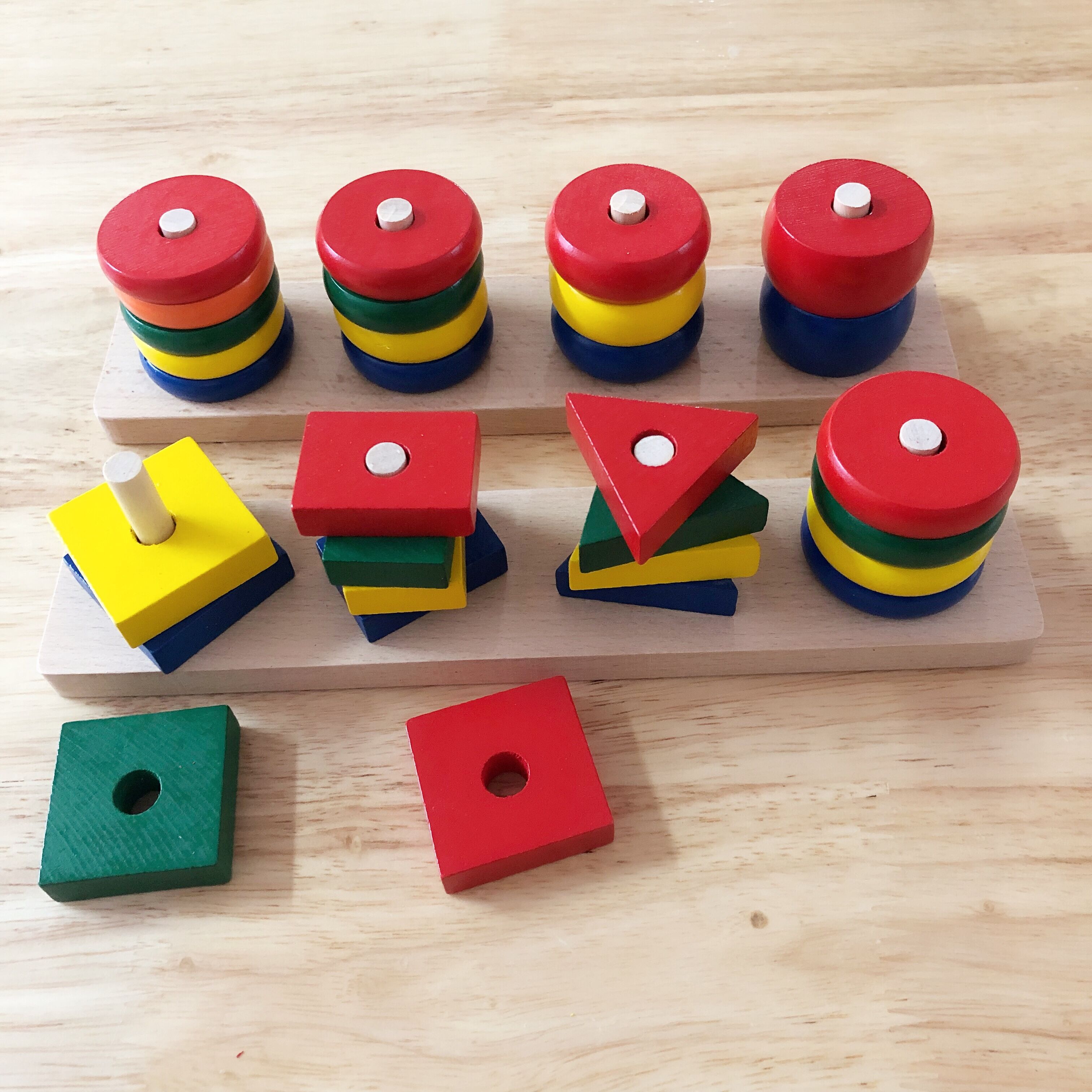 知育玩具 幼児向け図形認識セット木製パズル