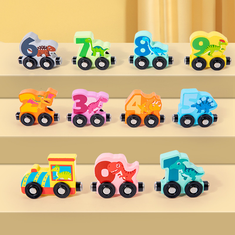 知育玩具 恐竜と動物の磁石列車セット