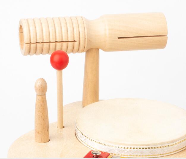 知育玩具 3歳から始める木製音楽台 太鼓と鉄琴セット