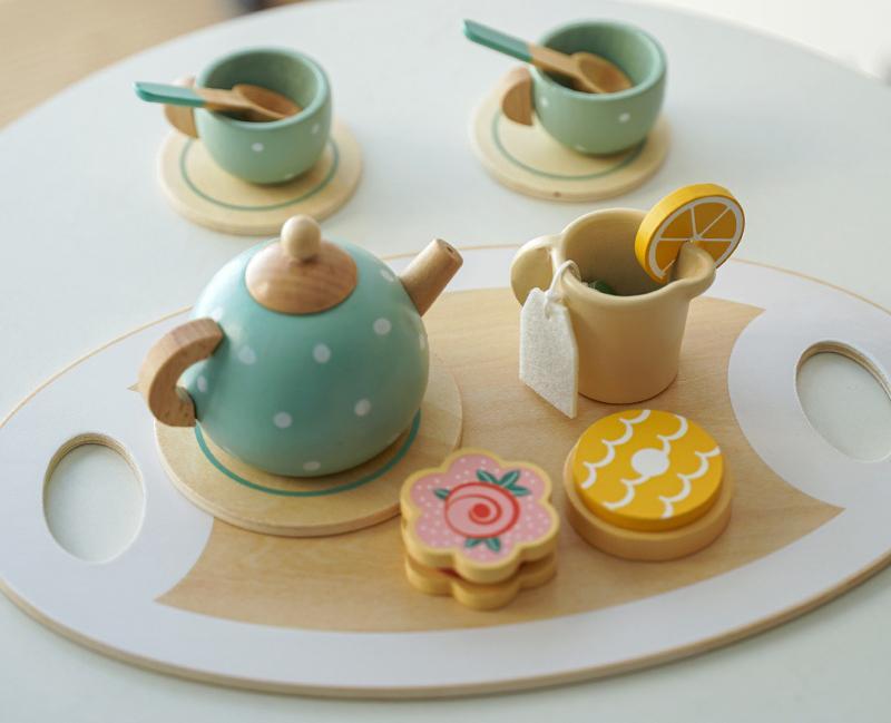 モンテッソーリ 木製 おままごと お茶会セット 知育玩具