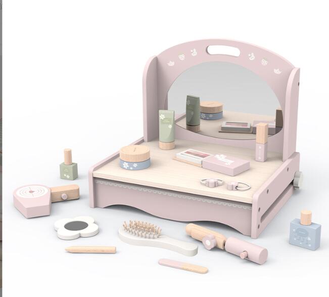 モンテッソーリ 知育玩具　木製化粧台おままごとセット
