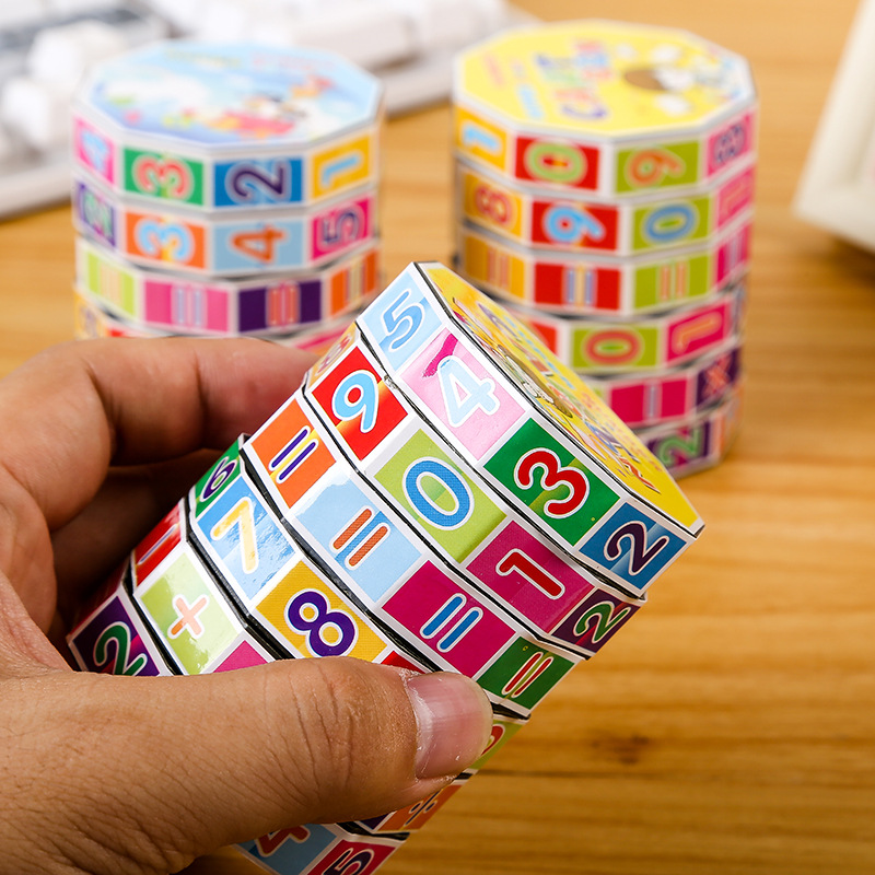 知育玩具 くるくる回転数字パズル筒