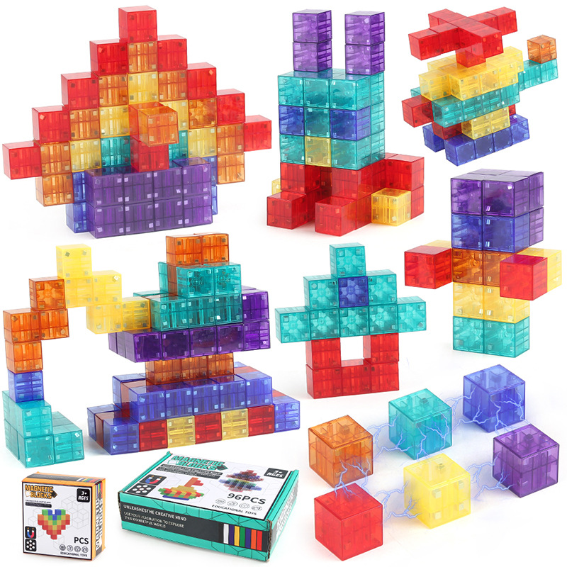 知育玩具 光る立体パズル マグビルド
