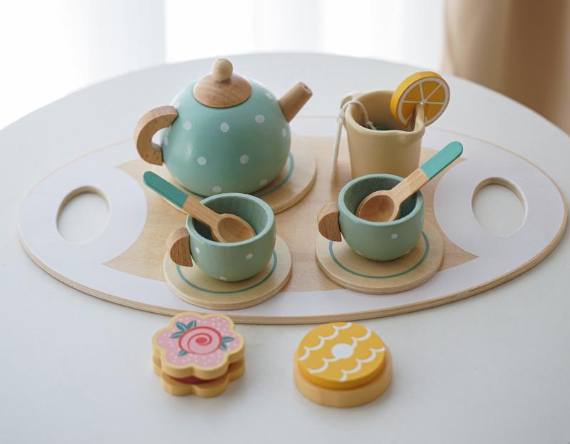モンテッソーリ 木製 おままごと お茶会セット 知育玩具