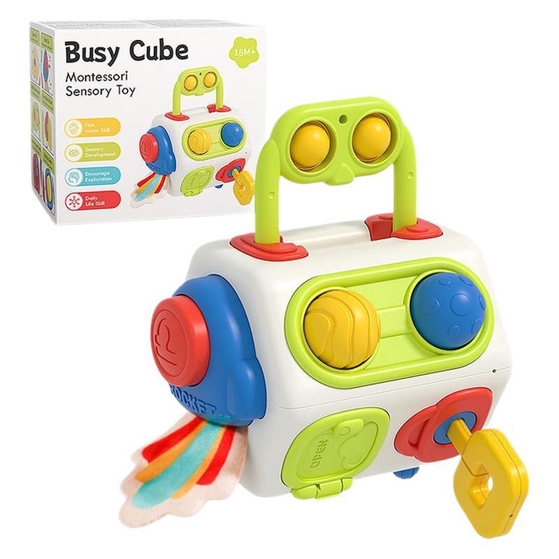 知育玩具 指先知育ボタン押し遊びキューブ