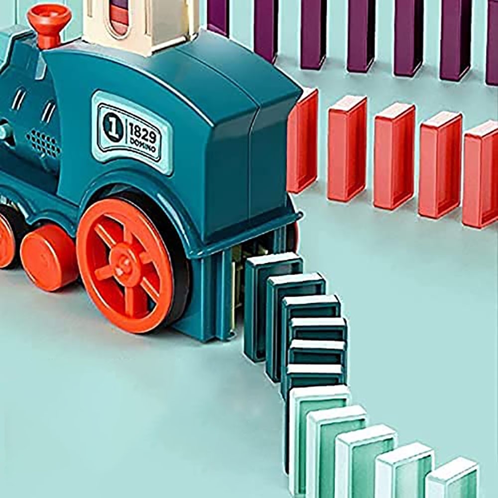 6歳から楽しめる自動ドミノ列車 60個セット知育玩具