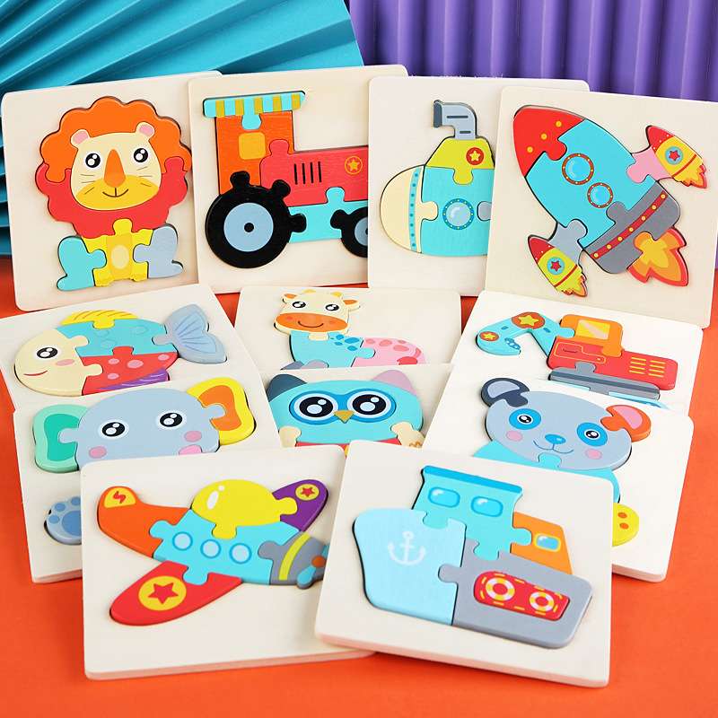知育玩具 動物と乗り物のパズル絵本