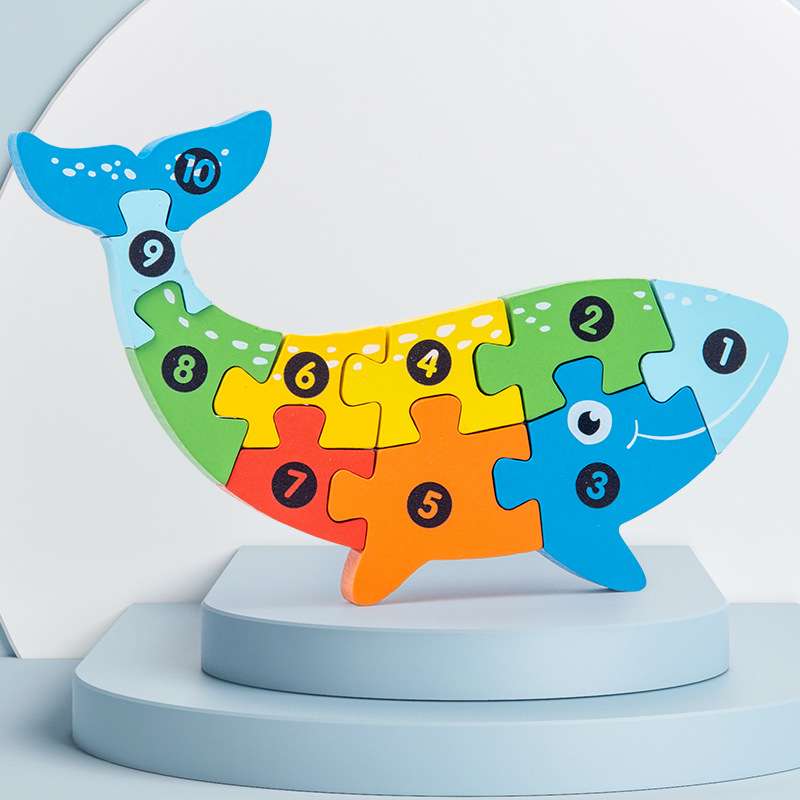 知育玩具  動物パズルブロック数字あそび