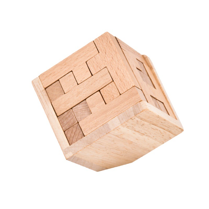 知育玩具 6歳からの立体組み合わせ木製パズルボックス