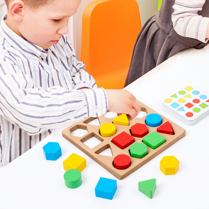 知育玩具 形合わせ木製パズルボードセット