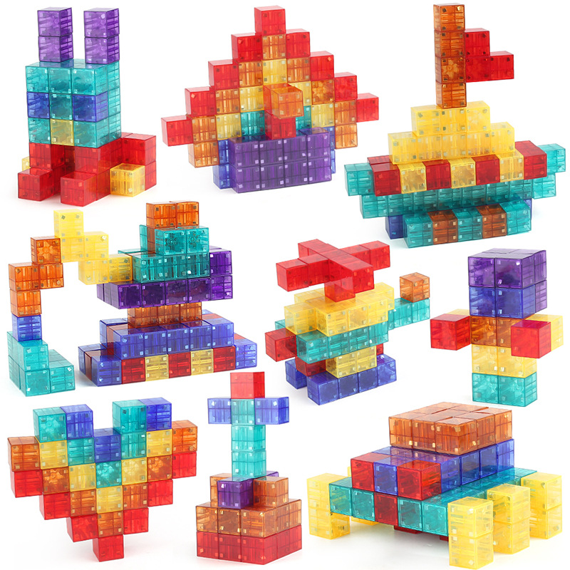 知育玩具 光る立体パズル マグビルド