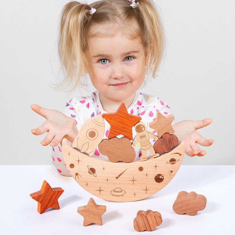 モンテッソーリ 宇宙バランス積み木 木製知育玩具