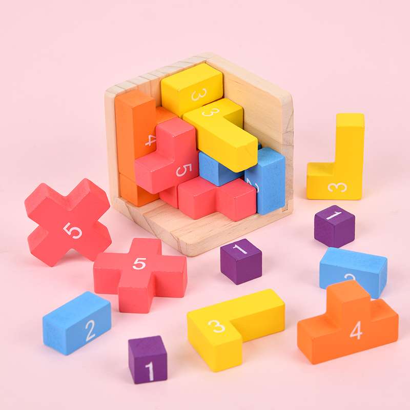 知育玩具 知育パズル立体数字キューブ