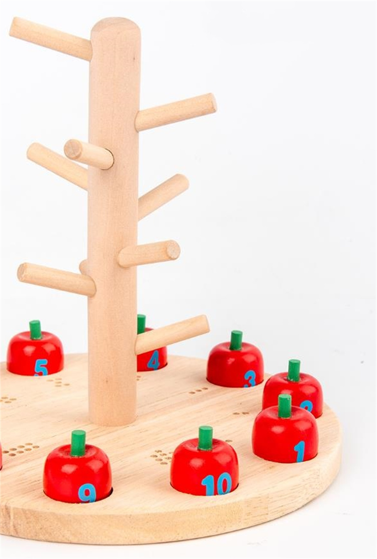 3歳から楽しむりんご狩り数学遊び　木製知育玩具