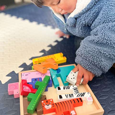 知育玩具 動物パズル知育ブロック