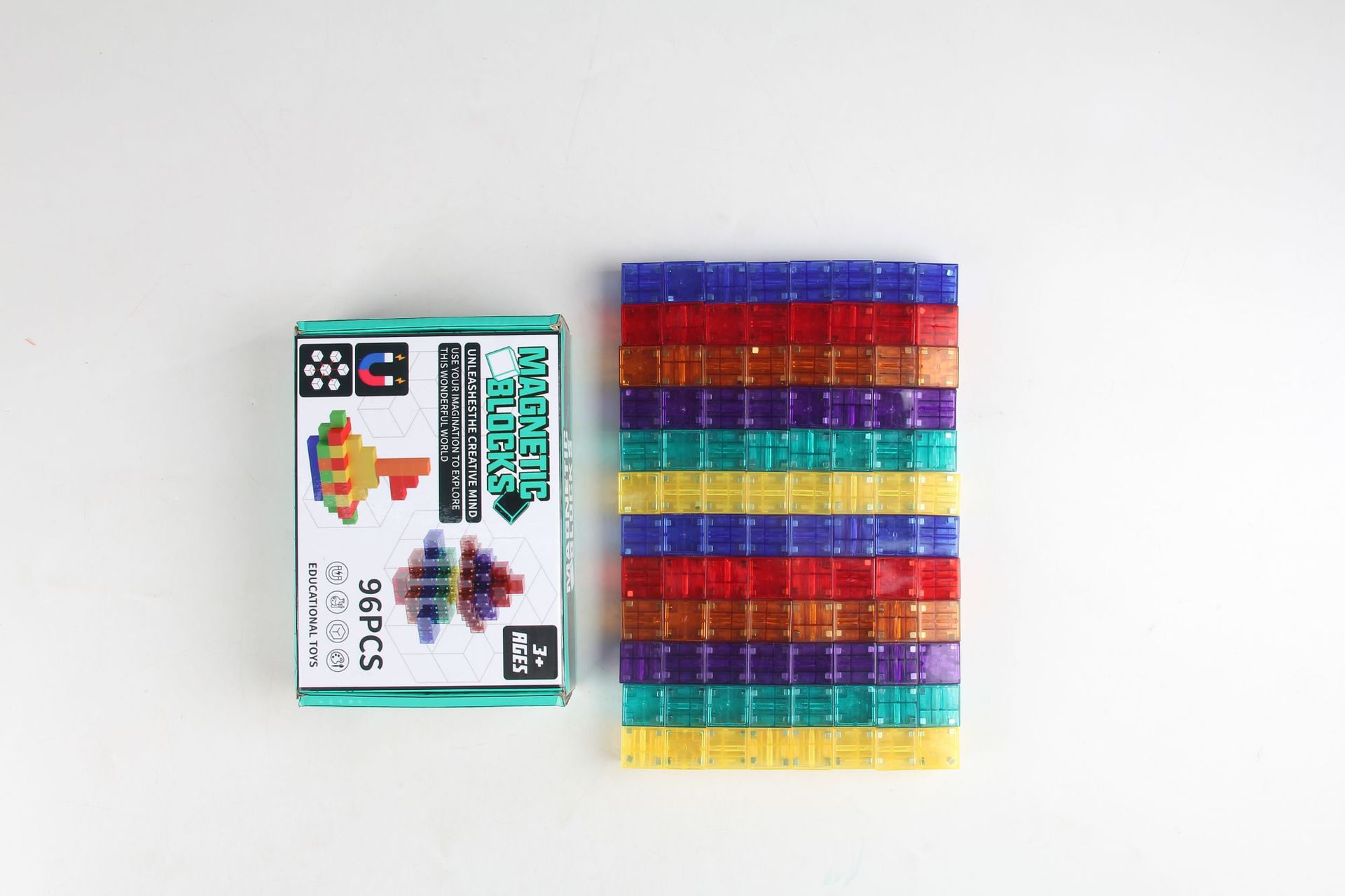知育玩具 光る立体パズル マグビルド