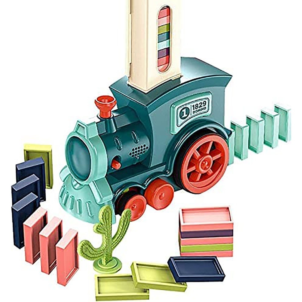 6歳から楽しめる自動ドミノ列車 60個セット知育玩具