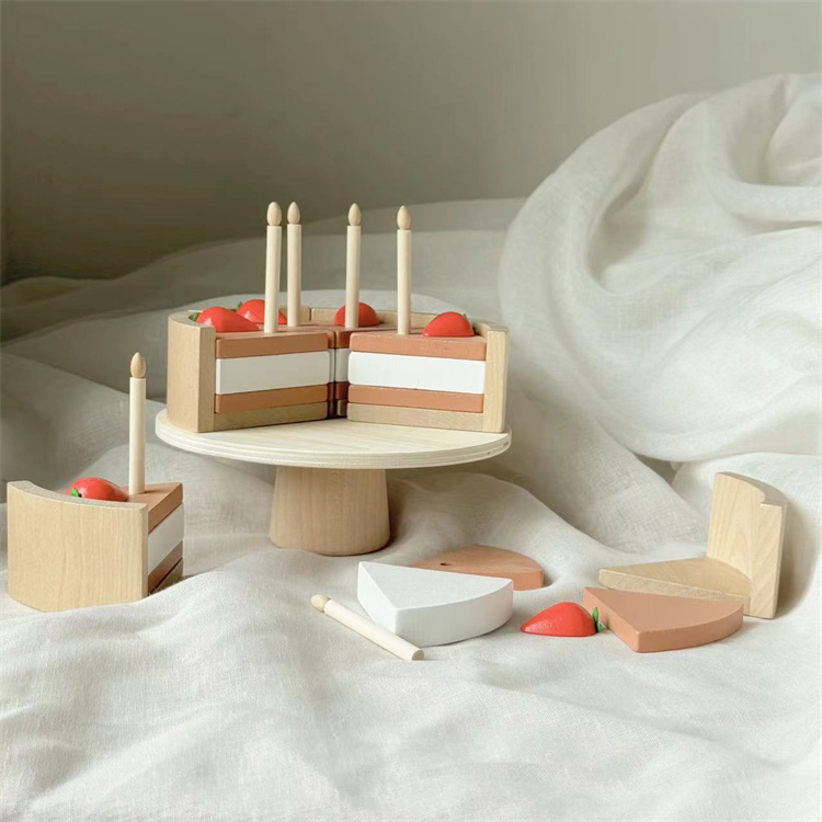 モンテッソーリ 原木 いちごケーキ 知育玩具 誕生日プレゼント