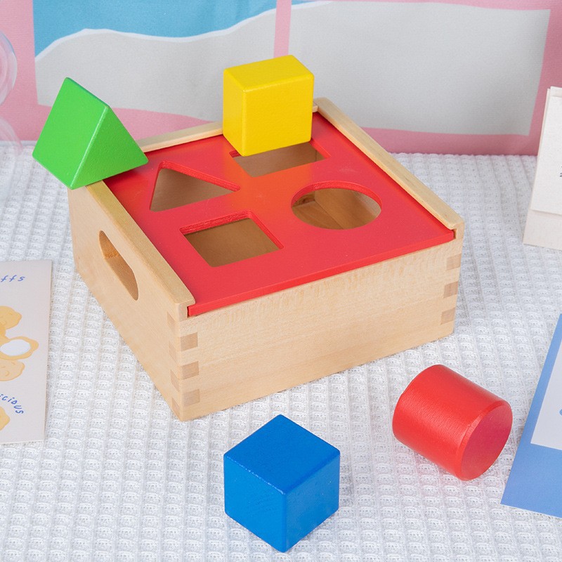 知育玩具 木製形合わせパズルボックス