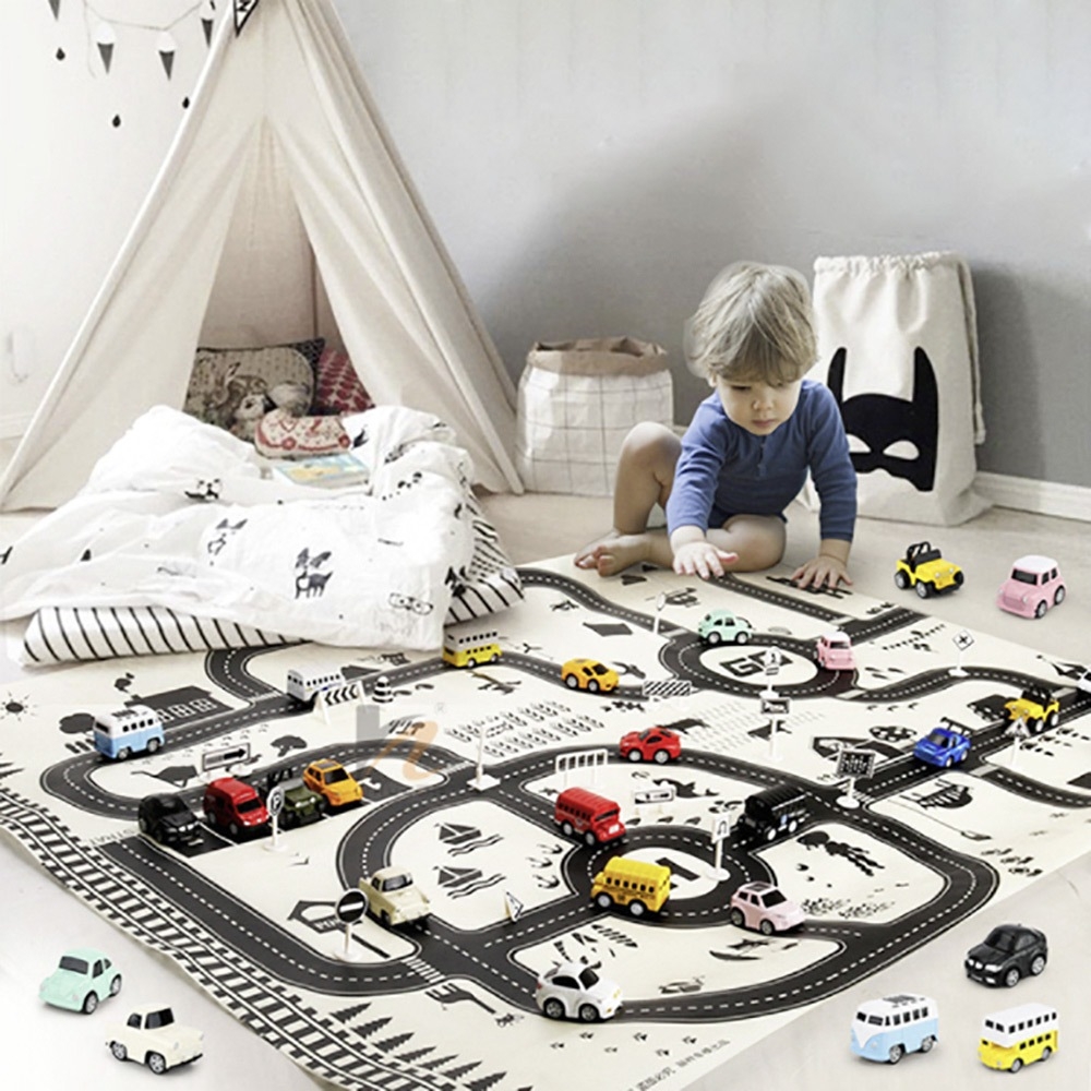 ピタゴラス 道路マット 白色 知育玩具 第二版