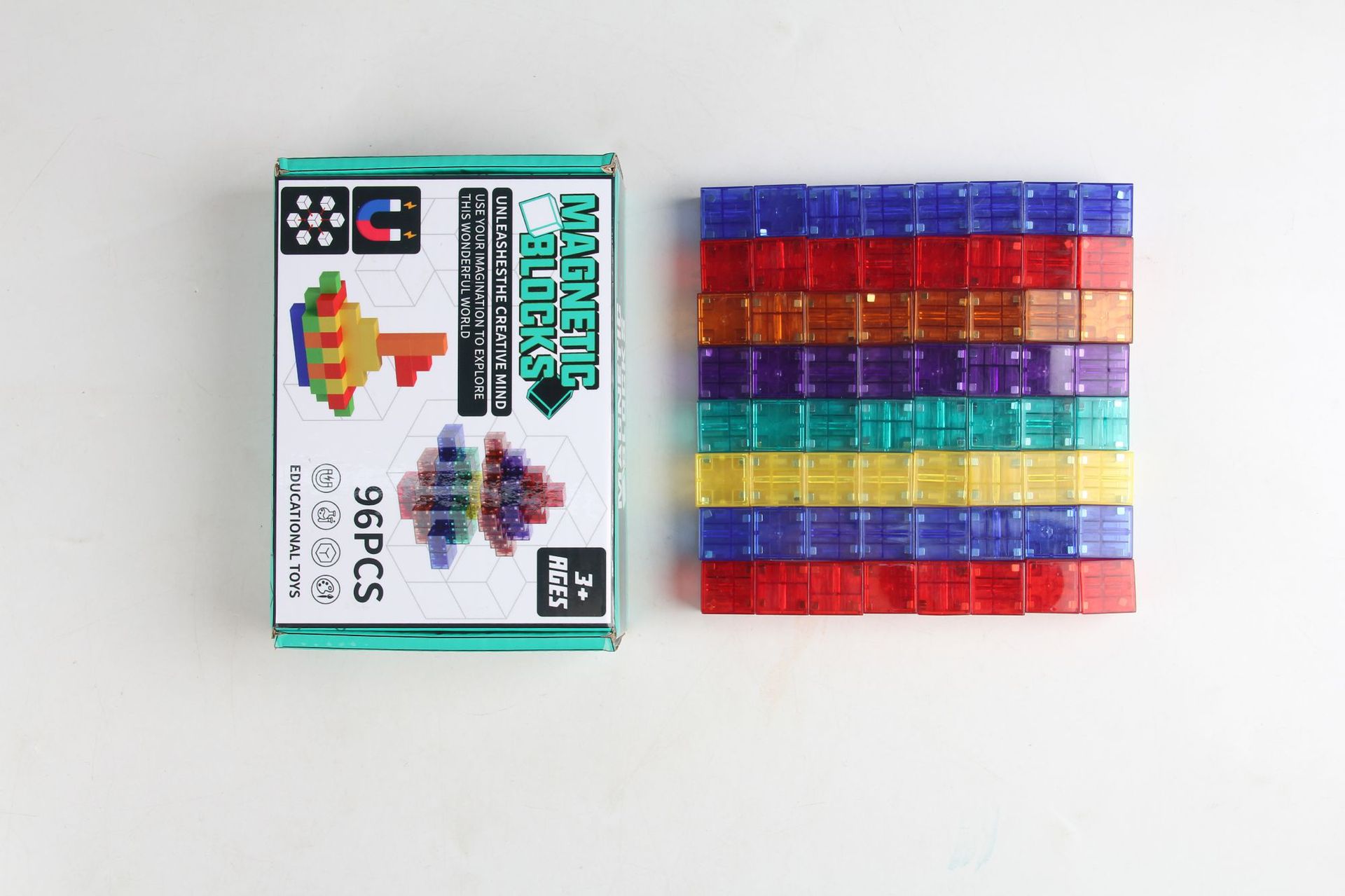 知育玩具 光る立体パズル マグビルド