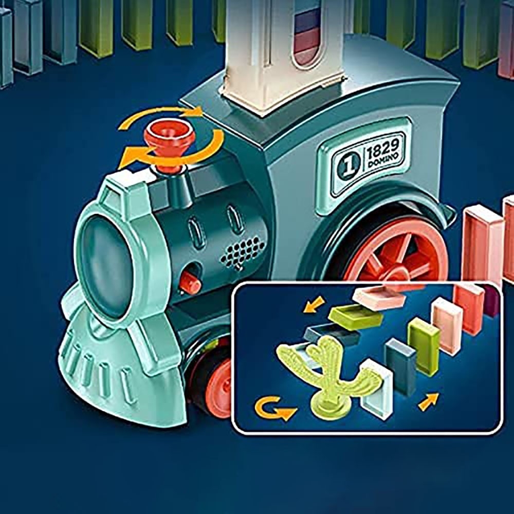 6歳から楽しめる自動ドミノ列車 60個セット知育玩具