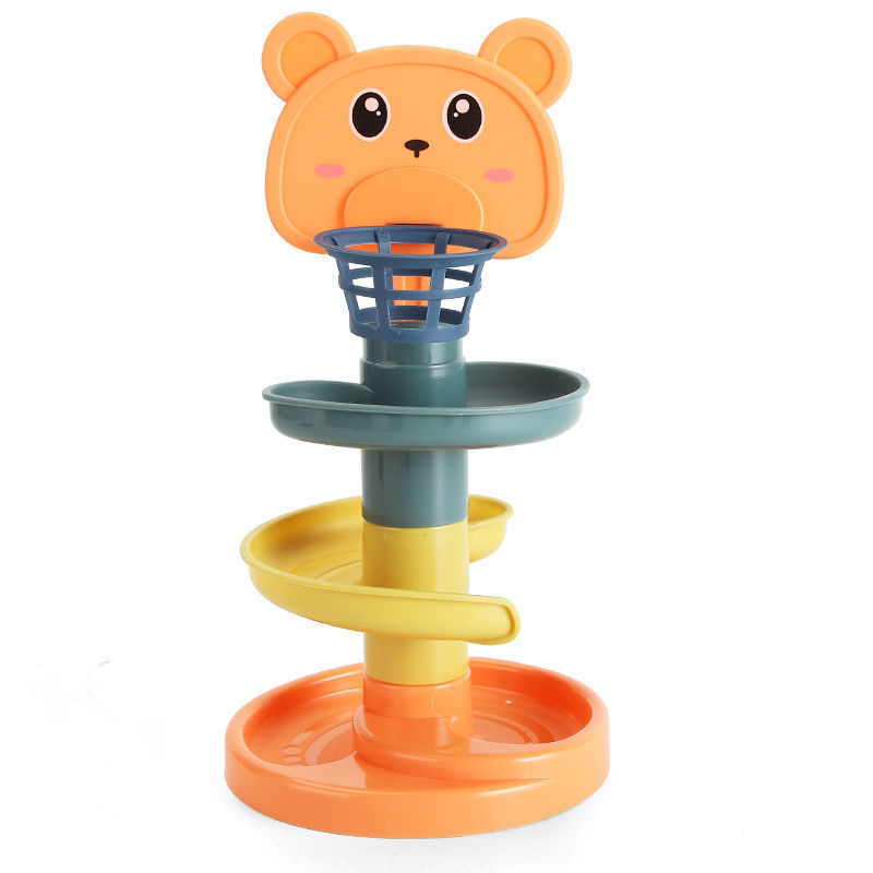 知育玩具 くまさん玉転がしタワー 組み立て式転がし遊び