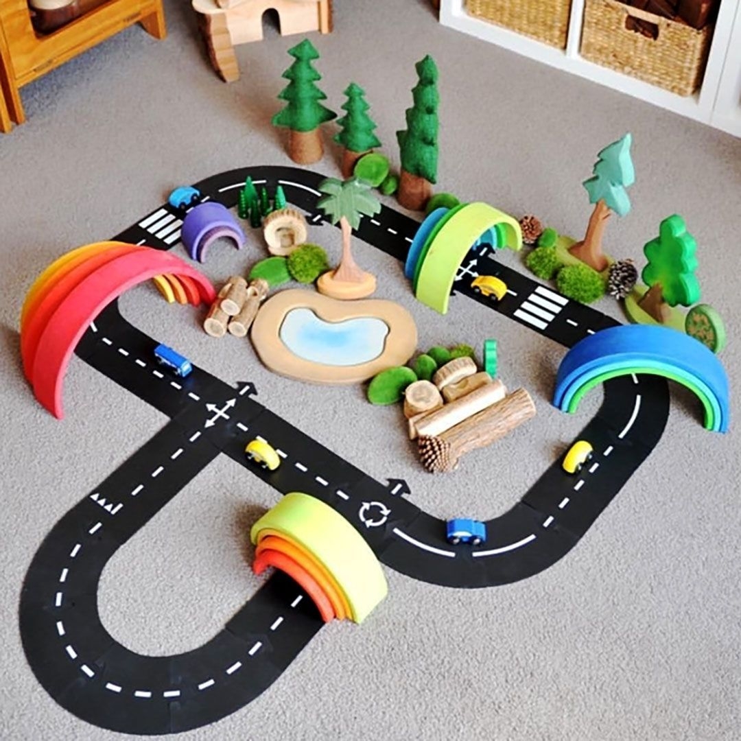 知育玩具 3歳から遊べる道路レール24ピースパズル知育おもちゃ