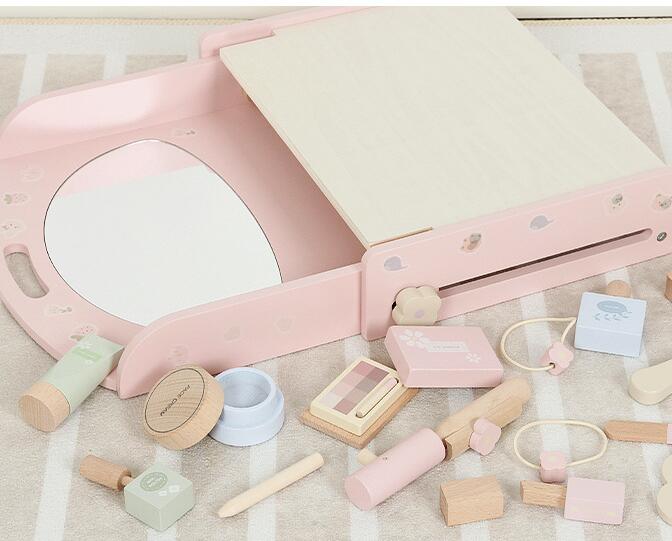 モンテッソーリ 知育玩具　木製化粧台おままごとセット