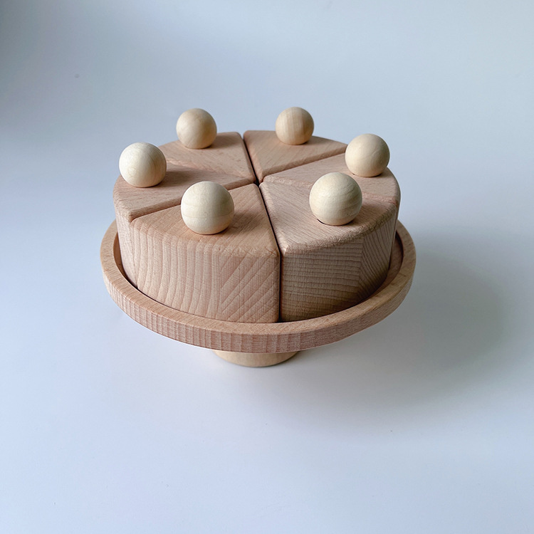 モンテッソーリ 木製原木ケーキ 誕生日おままごと知育玩具
