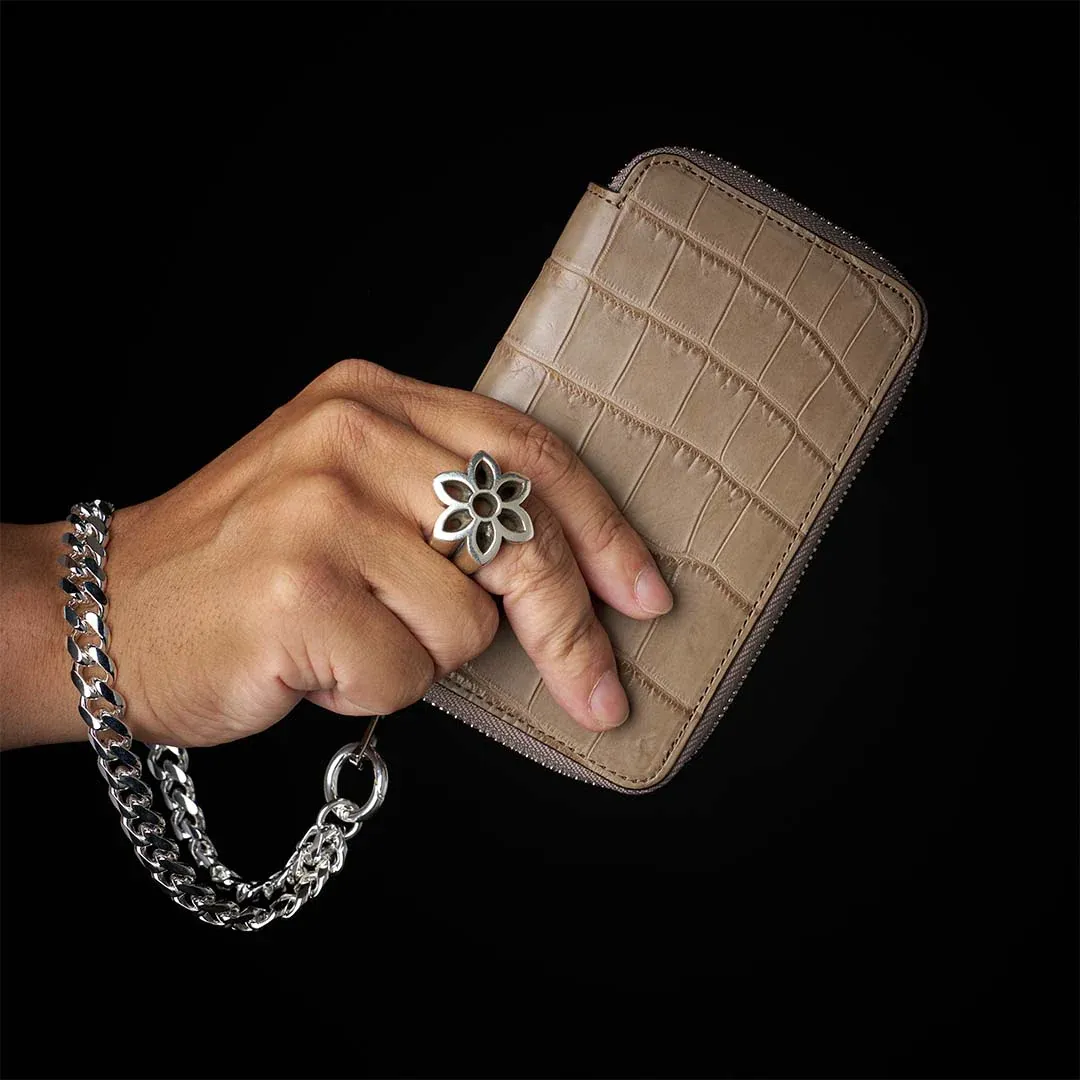 CRISTY SMART MID WLT .5 / CROCO TAUPEクロコダイル財布