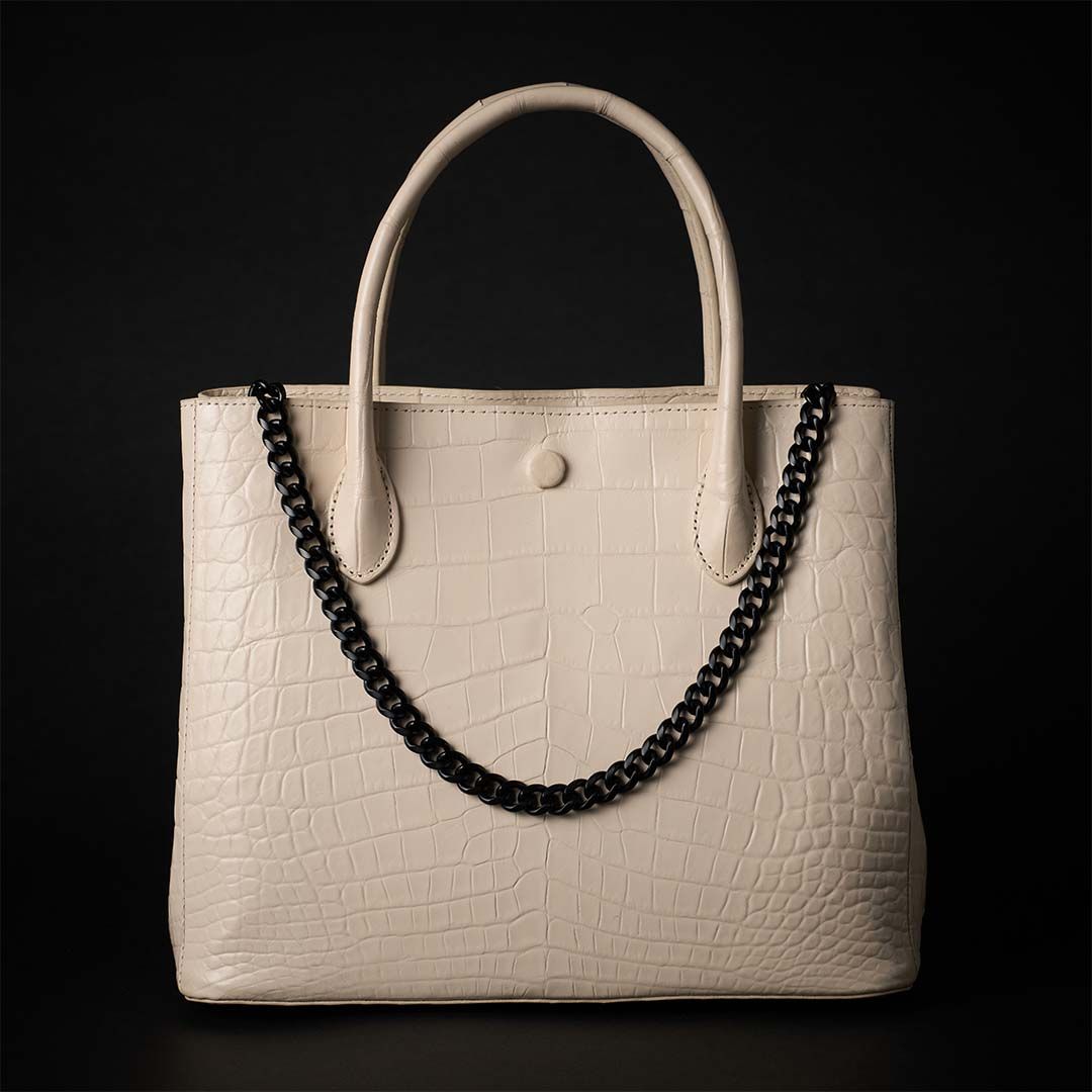 PREMIUM CROCO LOUNGE TOTE 極上クロコダイル トートバッグ_ CREAM