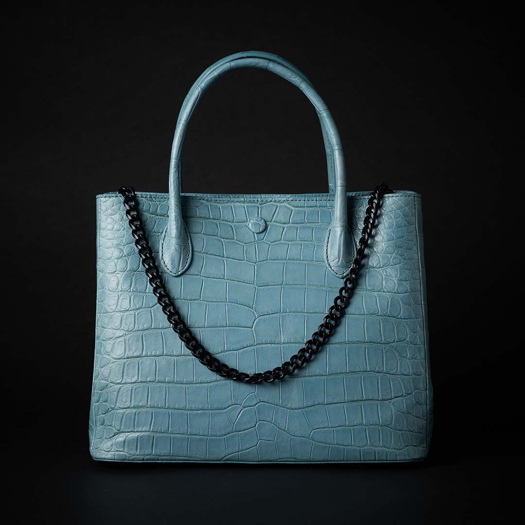 PREMIUM CROCO LOUNGE TOTE 極上クロコダイル トートバッグ_ ターコイズ