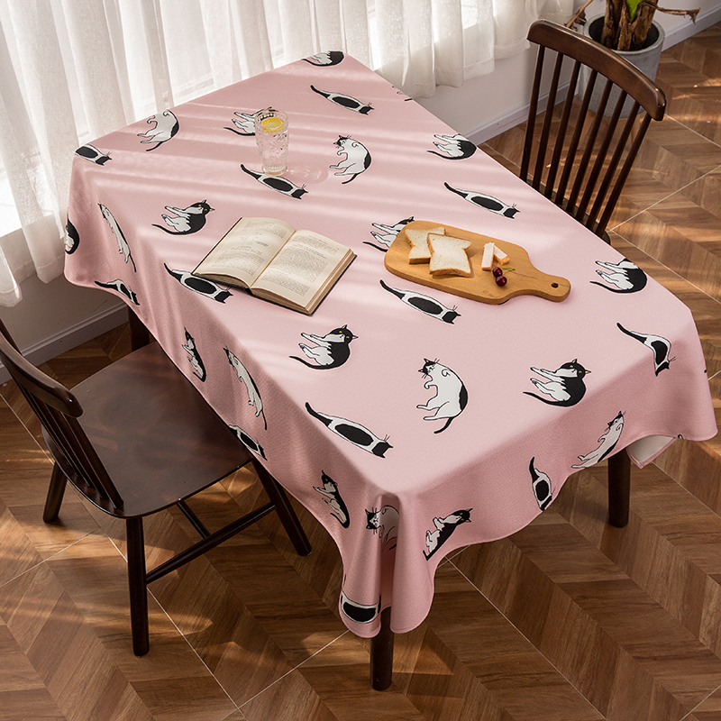 テーブルクロス 愛らしい猫柄のリラックス食卓布