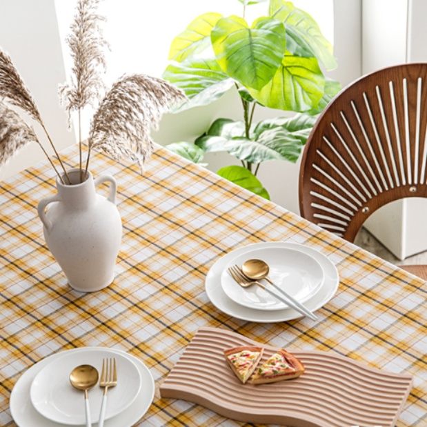 テーブルクロス 北欧風格子柄テーブルクロス