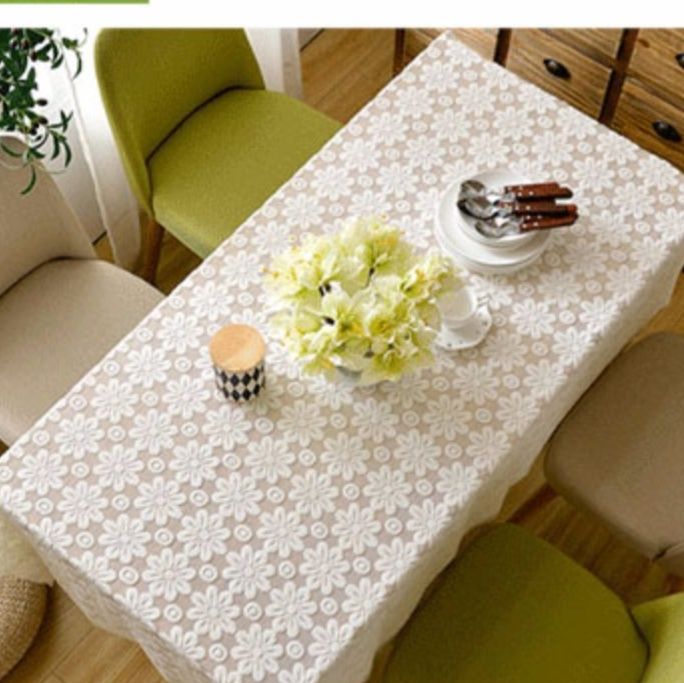 テーブルクロス 花模様刺繍レーステーブルクロス