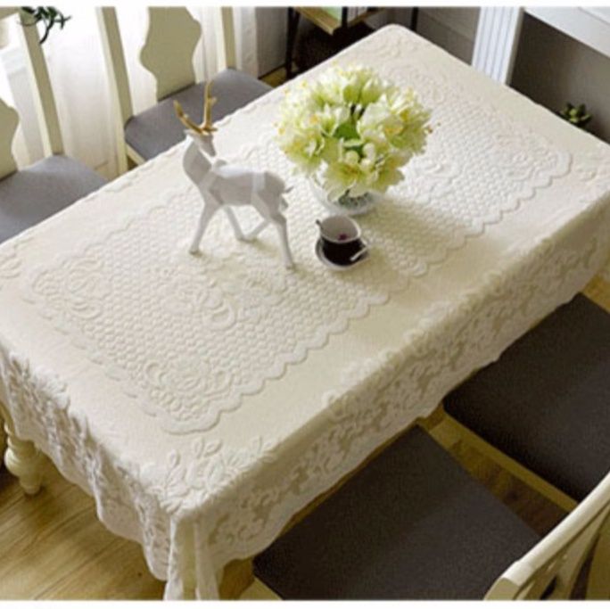 テーブルクロス 花模様刺繍レーステーブルクロス