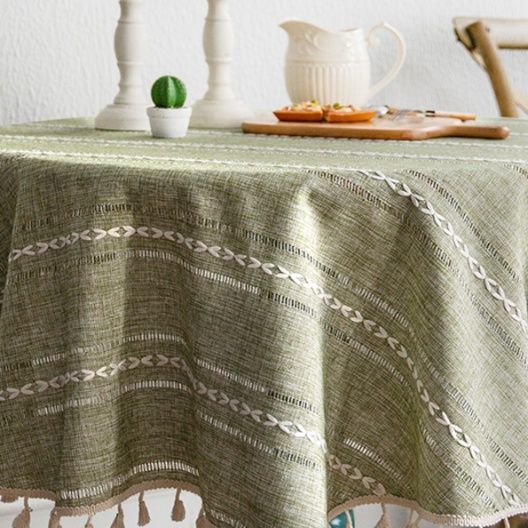 テーブルクロス 北欧風房飾り織りタッセル付きテーブルクロス