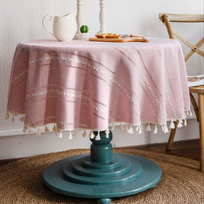 テーブルクロス 北欧風房飾り織りタッセル付きテーブルクロス