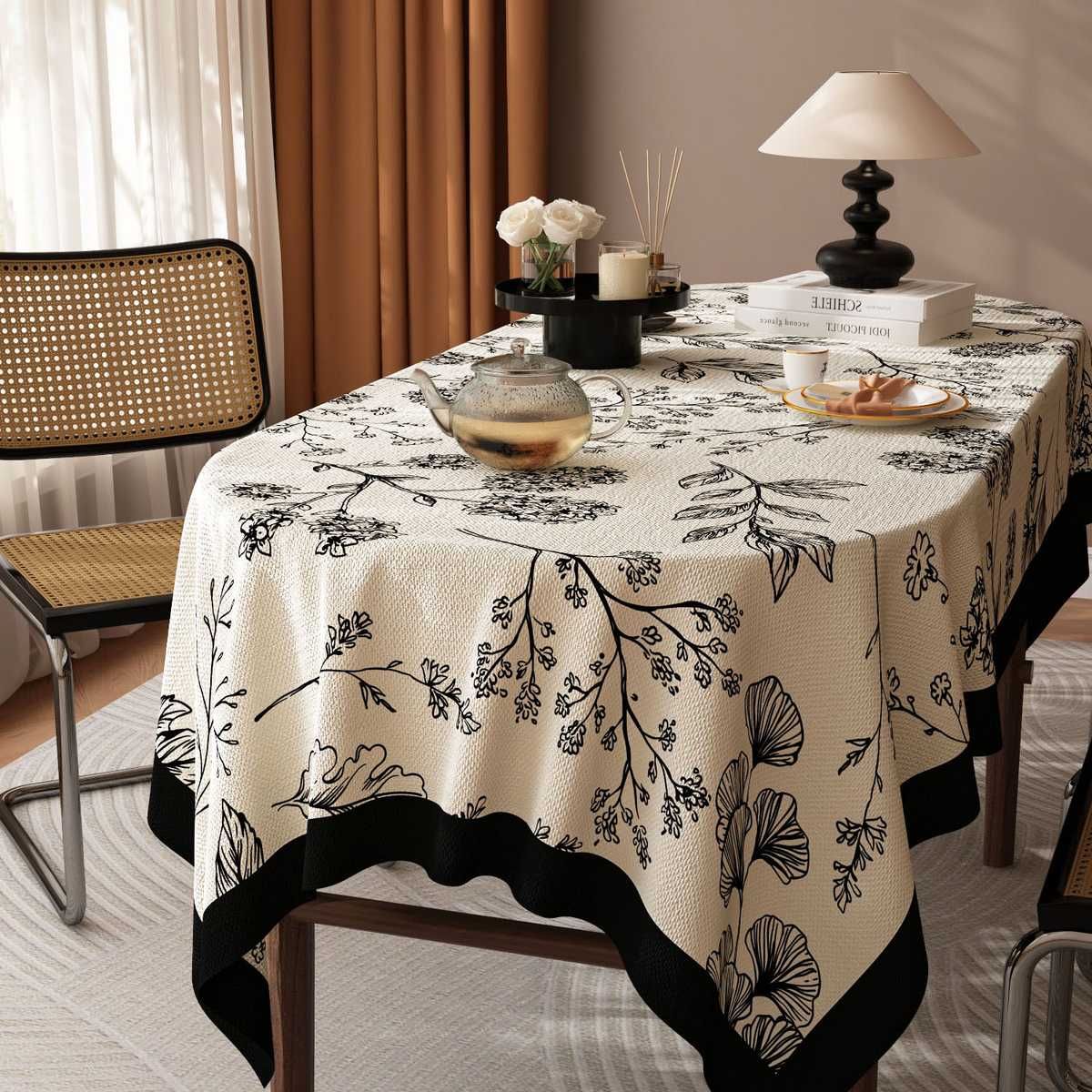 テーブルクロス 布 優美な植物模様クロス
