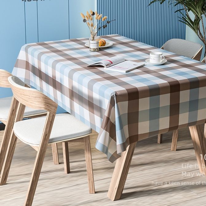 テーブルクロス 北欧風大判格子柄防水撥水加工テーブルクロス