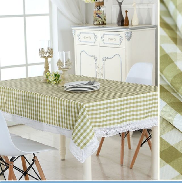 清涼感あふれる小粋なギンガムチェック柄テーブルクロス