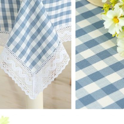 清涼感あふれる小粋なギンガムチェック柄テーブルクロス