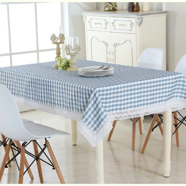 清涼感あふれる小粋なギンガムチェック柄テーブルクロス