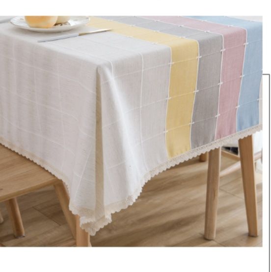 テーブルクロス 北欧風パステル縦縞模様テーブルクロス布