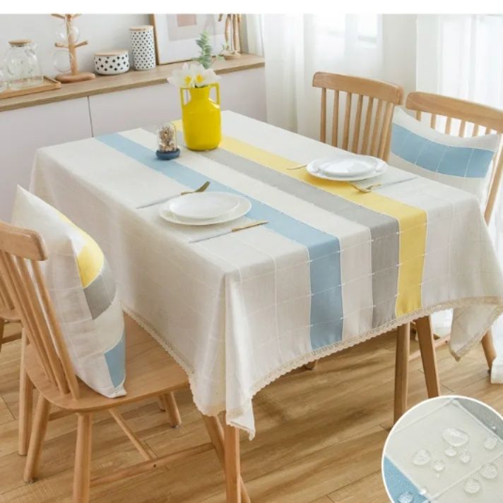 テーブルクロス 北欧風パステル縦縞模様テーブルクロス布